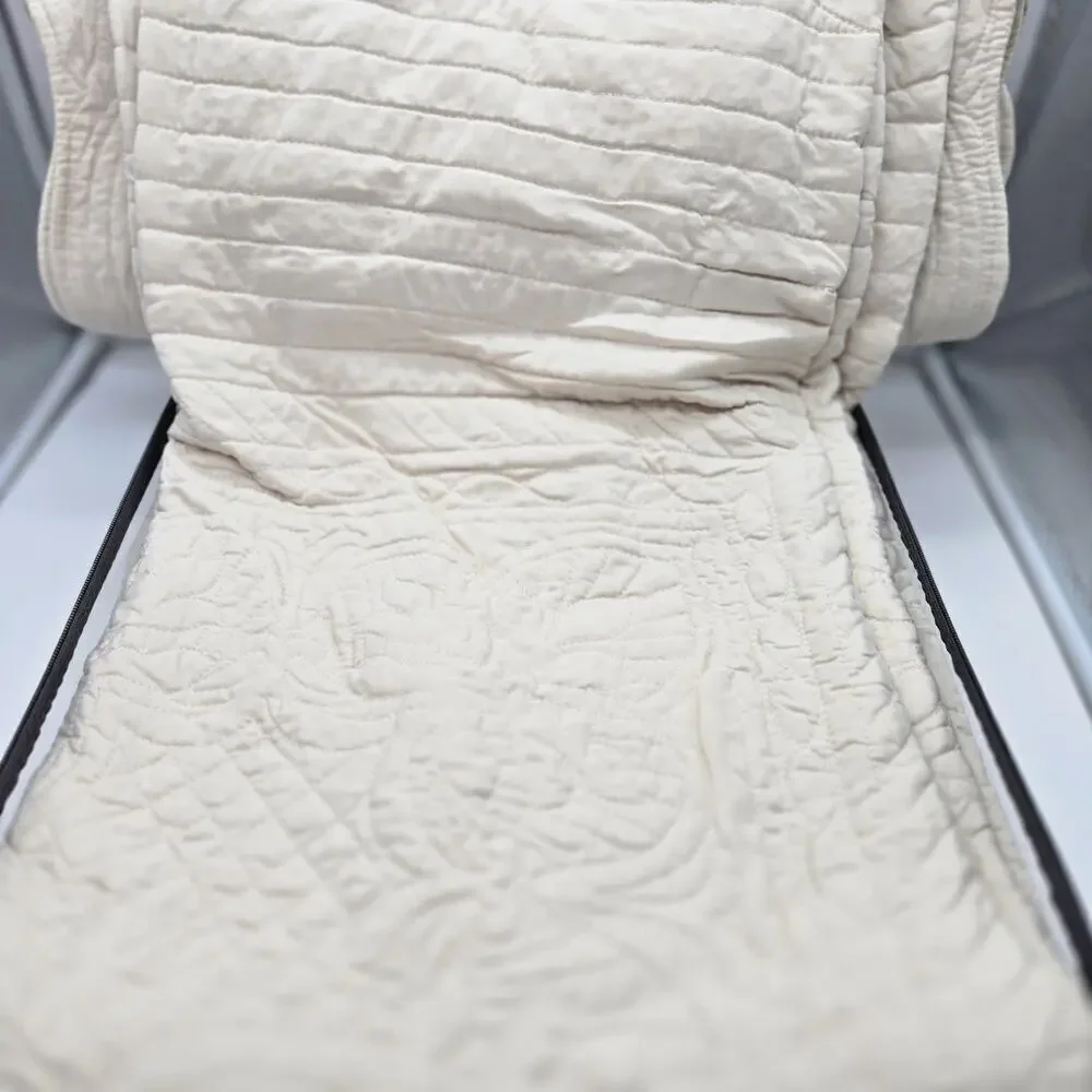 Madison Park 3 PcGenoa Coverlet Set Ivory Full/Queen Org $99 Cottage Farmhouse